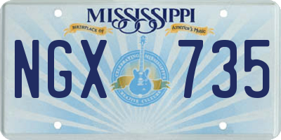 MS license plate NGX735