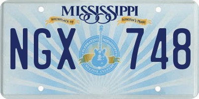 MS license plate NGX748
