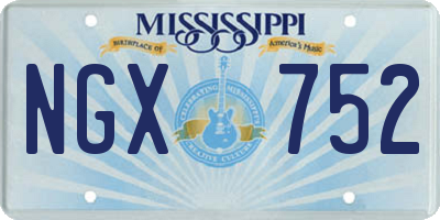 MS license plate NGX752