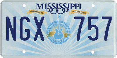 MS license plate NGX757