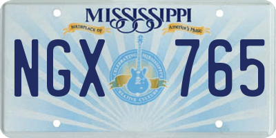 MS license plate NGX765