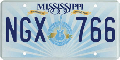 MS license plate NGX766