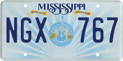 MS license plate NGX767