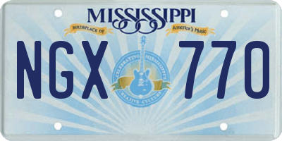 MS license plate NGX770