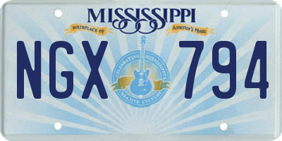 MS license plate NGX794