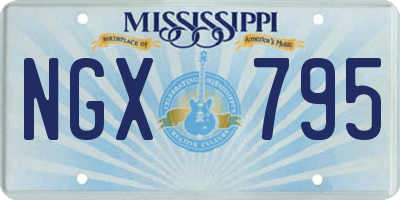 MS license plate NGX795