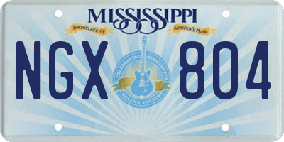 MS license plate NGX804