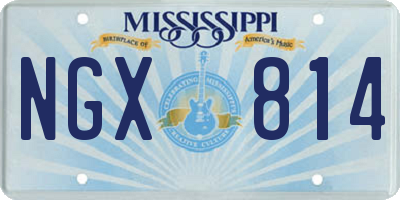 MS license plate NGX814