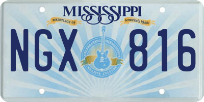 MS license plate NGX816