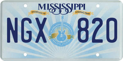 MS license plate NGX820