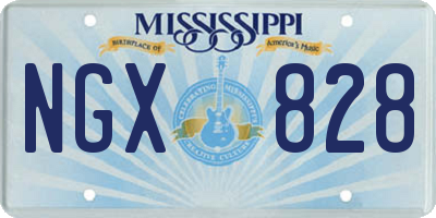 MS license plate NGX828