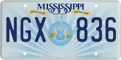 MS license plate NGX836