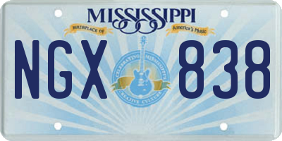 MS license plate NGX838