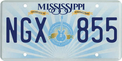 MS license plate NGX855