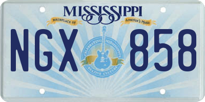 MS license plate NGX858