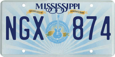 MS license plate NGX874