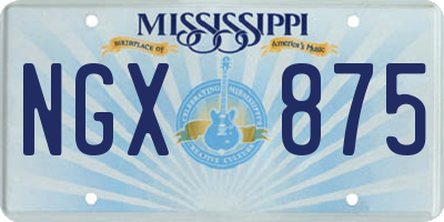 MS license plate NGX875