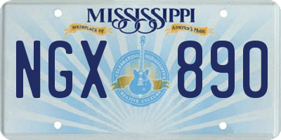 MS license plate NGX890