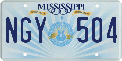 MS license plate NGY504