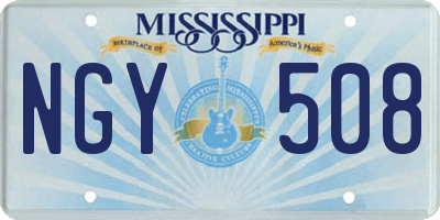 MS license plate NGY508