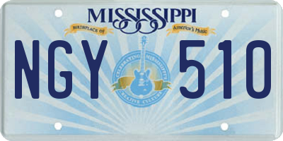 MS license plate NGY510