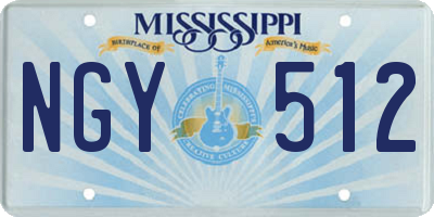 MS license plate NGY512