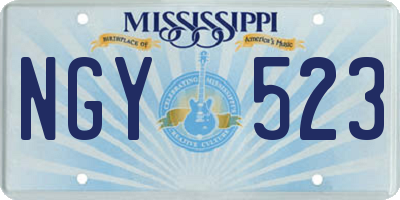 MS license plate NGY523
