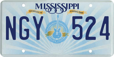MS license plate NGY524