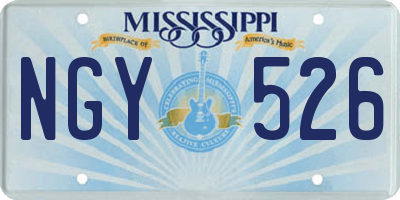 MS license plate NGY526