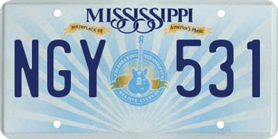 MS license plate NGY531
