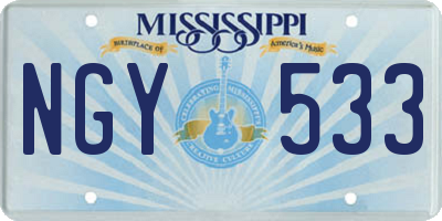 MS license plate NGY533