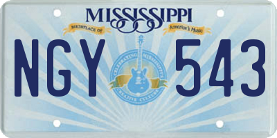 MS license plate NGY543