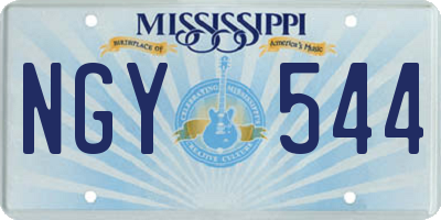 MS license plate NGY544