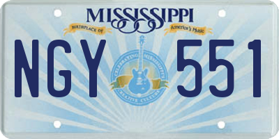 MS license plate NGY551