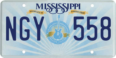MS license plate NGY558