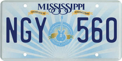 MS license plate NGY560