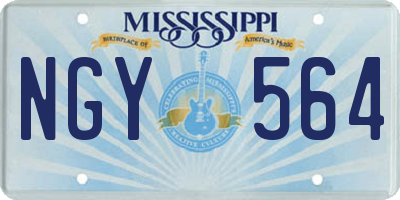 MS license plate NGY564