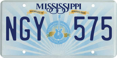 MS license plate NGY575