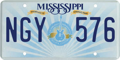 MS license plate NGY576
