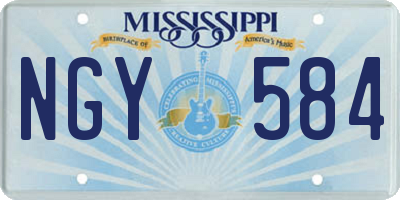 MS license plate NGY584