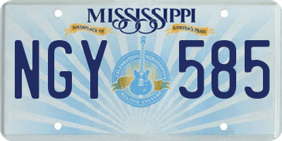 MS license plate NGY585
