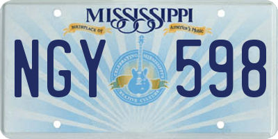 MS license plate NGY598