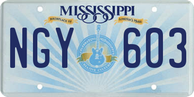 MS license plate NGY603
