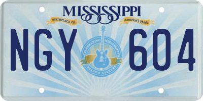 MS license plate NGY604