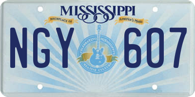 MS license plate NGY607