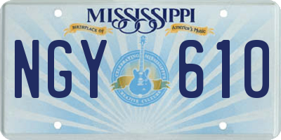 MS license plate NGY610