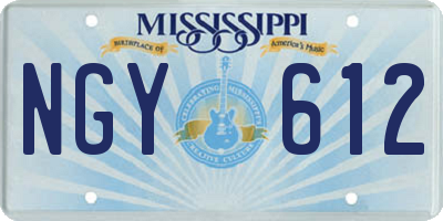 MS license plate NGY612