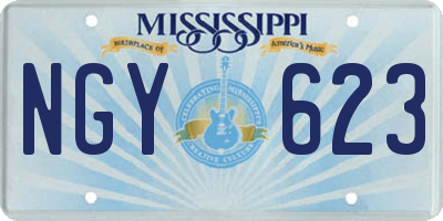 MS license plate NGY623