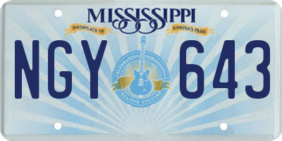 MS license plate NGY643