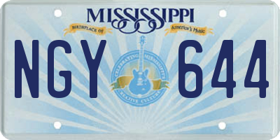 MS license plate NGY644